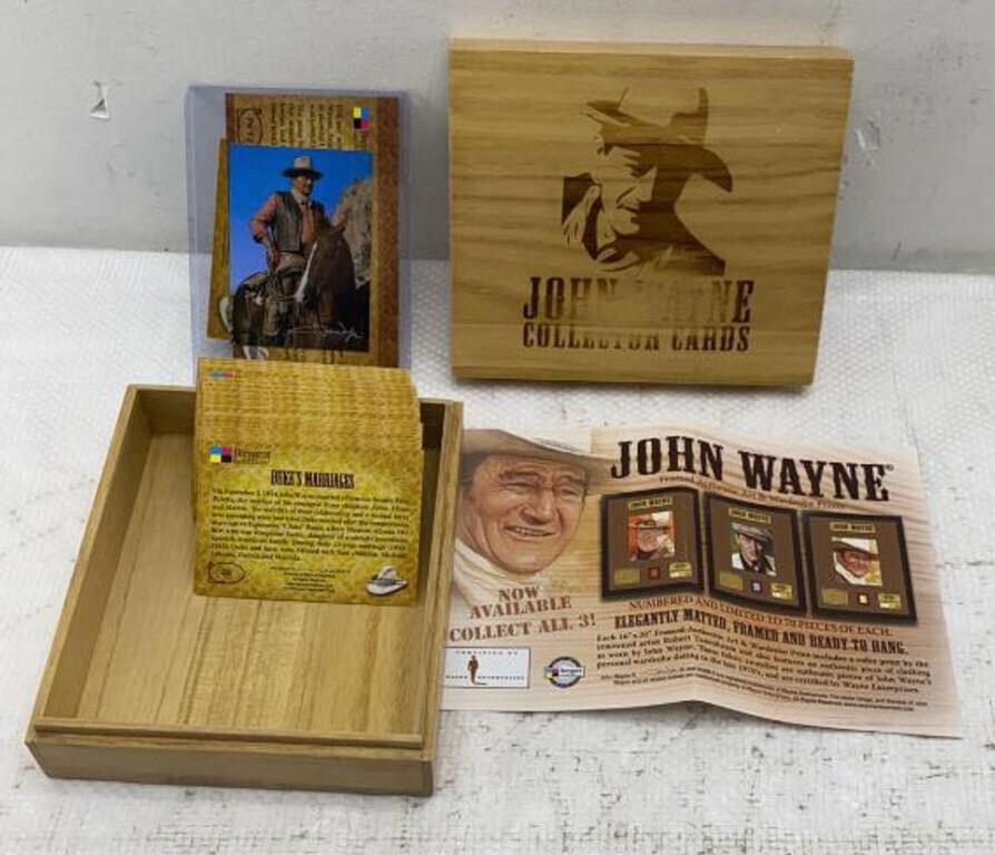 John Wayne wooden box & cards