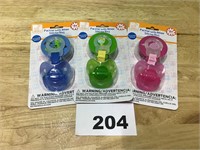 Swiggles Pacifier with Holder lot of 3