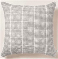 Textured Grid Lines Indoor/Outdoor Throw Pillow