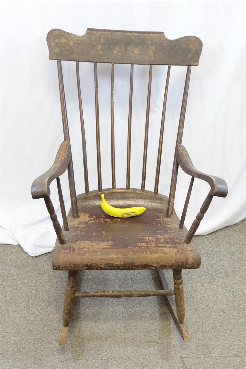 Antique Hitchcock-Style Painted Windsor Rocker