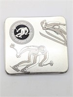 1998 Sterling Silver Skiing Coin