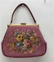 Vintage needlepoint purse 12x9in