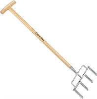 4-Prong Lawn Aerator Tool with T-Handle