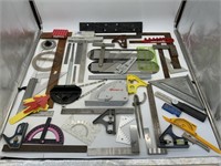 BUNDLE OF T SQUARES & MEASURING TOOLS