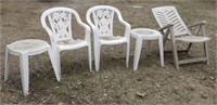 PLASTIC PATIO CHAIRS AND TABLES