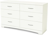 New rustic ridge 6 drawer dresser white
