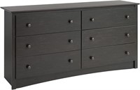 New Prepac 6 drawer dresser black