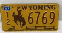 1987 Wyoming 12/6769 Plates