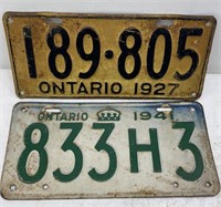 Ontario Plates - 1927 Ontario 189805
