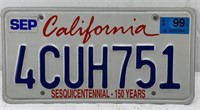 1999 California 4CUH751 Plate