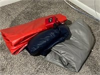 Lot of once used air mattresses and pump