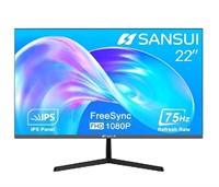 SANSUI Monitor 22 Inch IPS 75Hz FHD 1080P Freesync