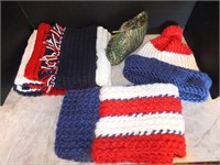 SCARVES, HAT AND SLIPPERS - HANDMADE