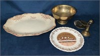 Brassware, Serving Platter and Decorative Plate