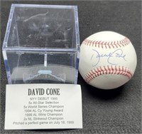 David Cone Autographed Baseball