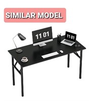 Foldable computer desk, Curvdd corners, Black, 120