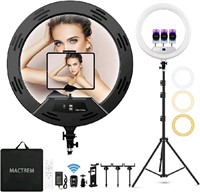 22" Ring Light Selfie Ring Light Kit with 75" Trip