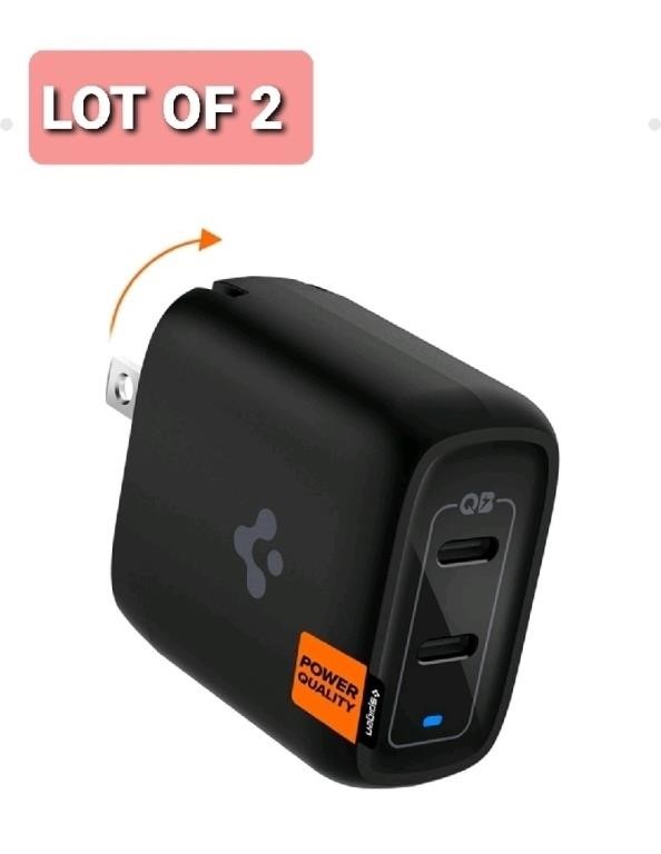 Lot of 2, Spigen PowerArc 40W Dual USB C Charger,
