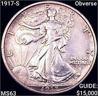 1917-S Obverse Walking Liberty 1/2 Dollar CHOICE
