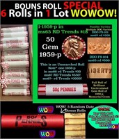 THIS AUCTION ONLY! BU Shotgun Lincoln 1c roll, 195