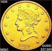 1839 $10 Gold Eagle UNCIRCULATED