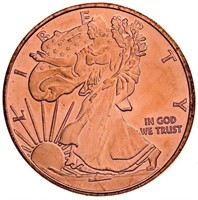 Walking Liberty /Eagle .999 Fine Pure Copper Round