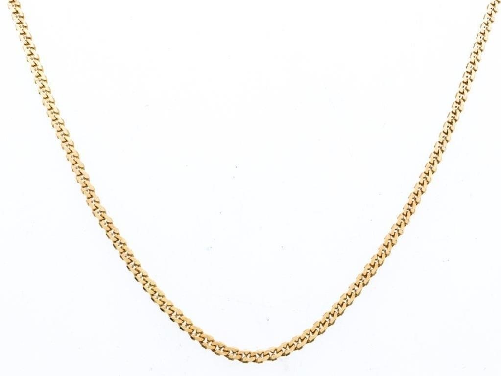 ITALY 14kt Yellow Gold Flat Link Chain 19"