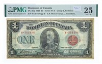 Dominion of Canada 1923 $1 Legacy VF 25 - RED SEAL