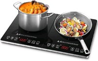 AMZCHEF Double Induction Cooktop, Low Noise Electr