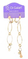DG Brazil 18kt Gold Overlay Drop Style Earrings