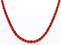 Ice Culture 22" Tennis Style Necklace Red Swarovs