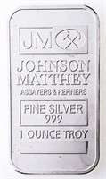 JM Silver Plated Bar, Collectible Non Bullion