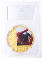 Spiderman Homecoming 24kt Gold Overlay Medallion