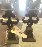 CAST IRON CANDLE STICK HOLDERS