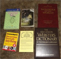DICTIONARY, ATLAS, HOME REMEDY/CLEANING BOOKS