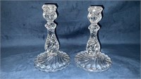 Two Glass Candle Stick Holder
