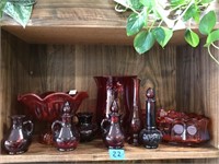 Various Vintage Red Glassware