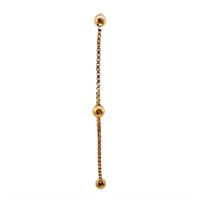 7.25" Beaded Box Link Chain Bracelet 18k Gold