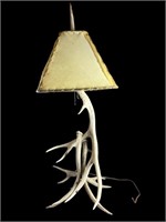 An Antler Table Lamp. Plug Needs To Be Repaired.