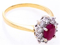 18kt Yellow & White Gold "MICHAEL HILL" Ruby & D