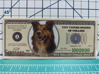 Collie $1 million doggy bones banknote