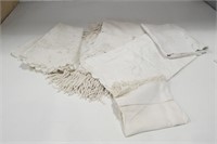 5 LINEN TABLE CLOTHS-VARYING SIZES