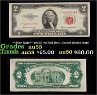 **Star Note** 1953B $2 Red Seal United States Note