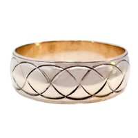 Antiqued Scroll Wedding Band 10k Yellow Gold