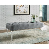 Valley Button Tufted Velvet Upholstered Bench with