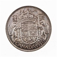 Canada 1951 Silver Fifty Cents