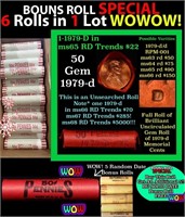 THIS AUCTION ONLY! BU Shotgun Lincoln 1c roll, 197