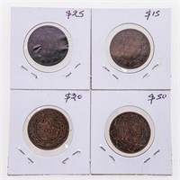 Grouping 4 Canada Victoria Large One Cent Coins 18