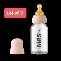 Lot of 3 BIBS Baby bottle Complete Set - Blush 110