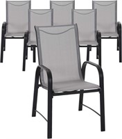 Patio Dining Chairs  6-Pack  Grey